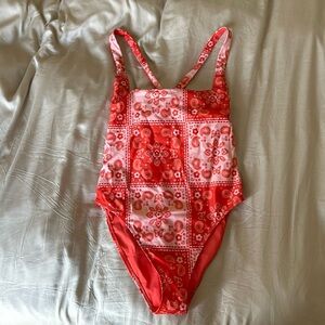 Lisa Says Gah x OOKIOH Bandana Pink/Red Swimsuit, One-Piece